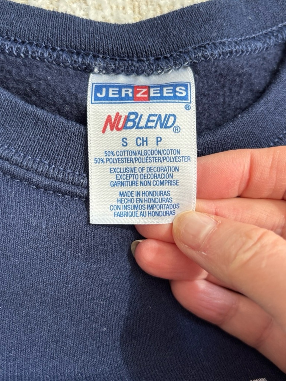 Jerzees Brand Hilton Head Island Navy Crewneck Sweatshirt Size S Like New - Picture 3 of 4